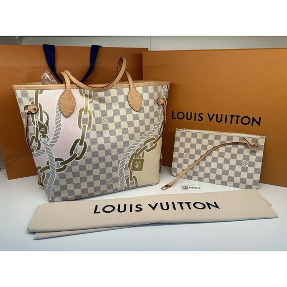 NIB Louis Vuitton Neverfull MM Nautical Azur N40471 💯% Authentic 🏅 - Picture 1 of 16
